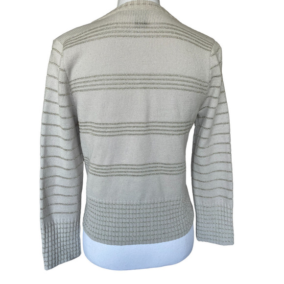 Marc by Marc Jacobs Wool Blend Cardigan Size Small Gray Silver Metal Thread - Picture 2 of 13